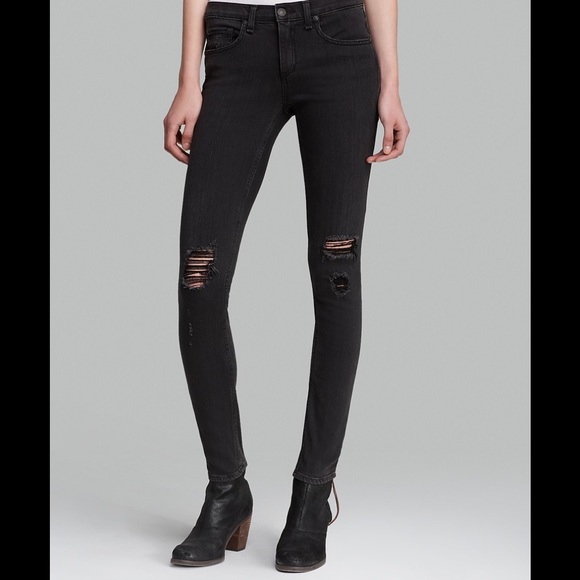Rag & bone skinny jeans in “Soft Rock with Holes” - Picture 1 of 7